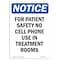 Signmission OSHA Notice, 5" Height, For Patient Safety No Cell Phone Sign, 5" X 3.5", Portrait OS-NS-D-35-V-12859 - alternate 1